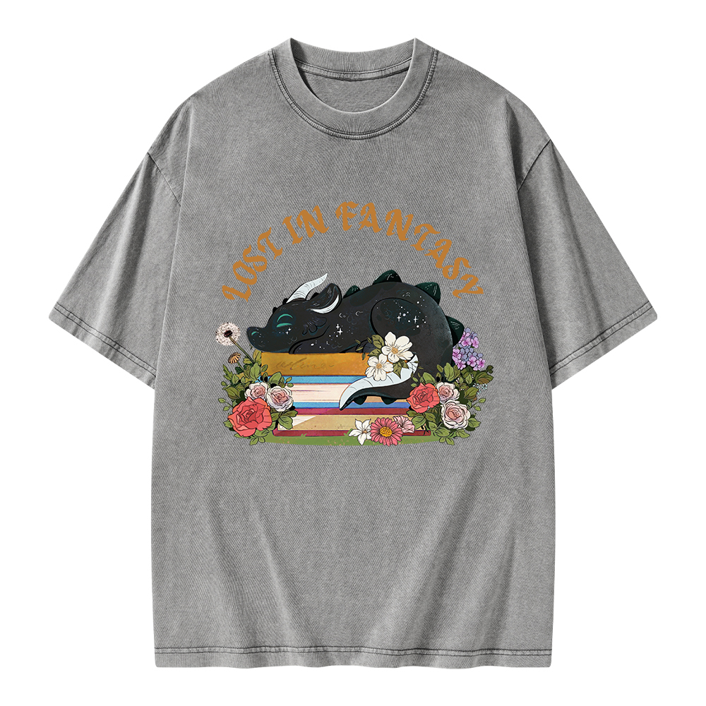 Pagewings Lost In Fantasy Unisex Washed T-shirt
