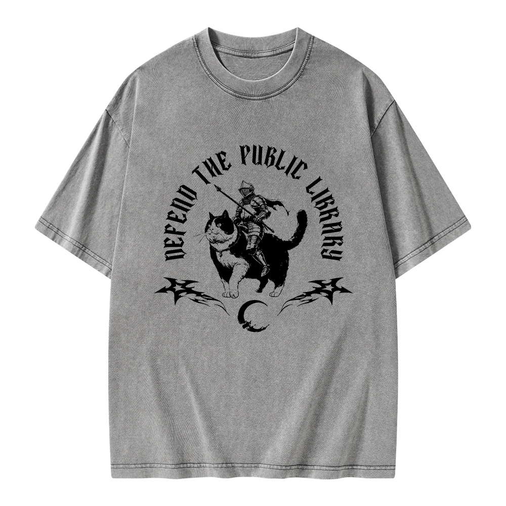 Pagewings Defend The Public Library Unisex Washed T-shirt