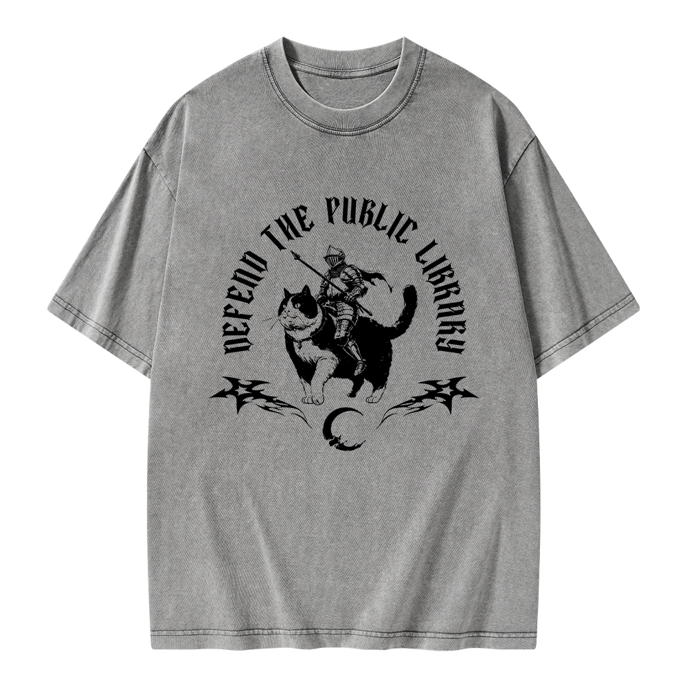 Pagewings Defend The Public Library Unisex Washed T-shirt