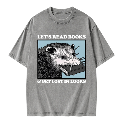 Pagewings Let’s Read Books & Get Lost In Looks Unisex Washed T-shirt