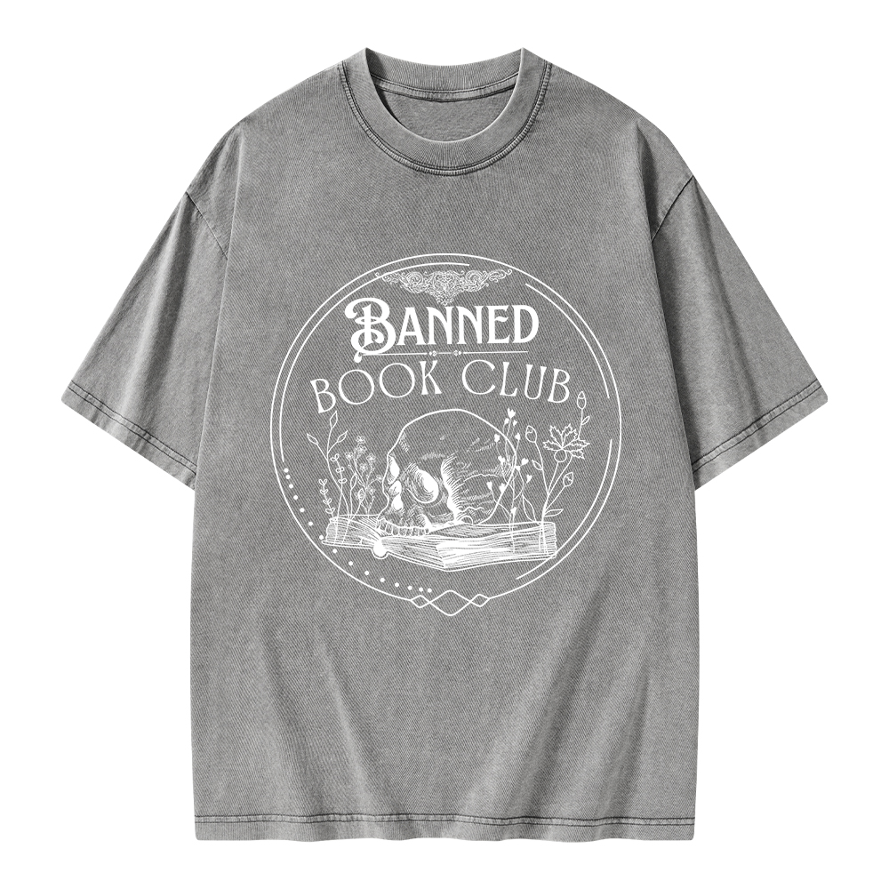 Pagewings Banned Book Club Unisex Washed T-shirt
