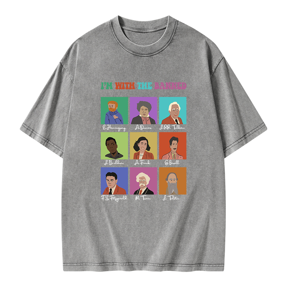 Pagewings I'm With The Banned Unisex Washed T-shirt