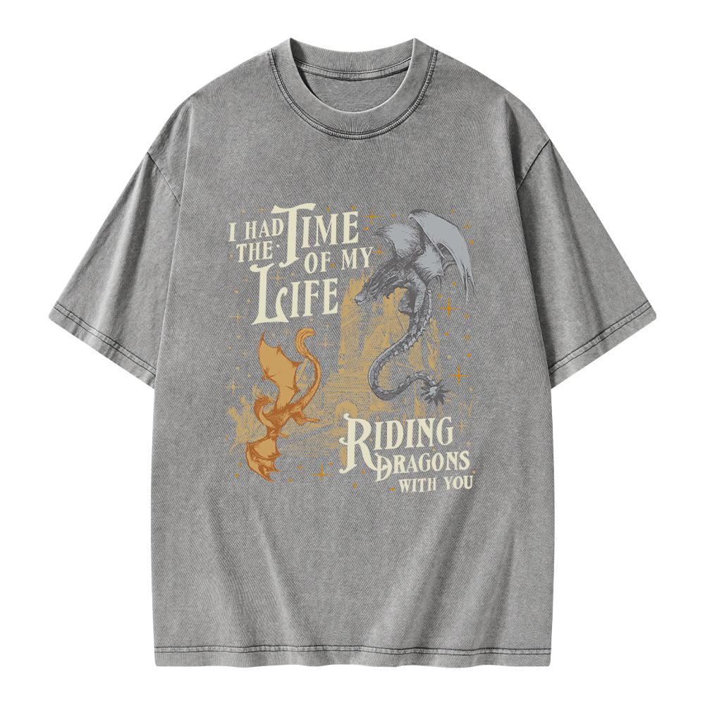 Pagewings I Had The Time Of My Life Riding Dragons With You Unisex Washed T-shirt