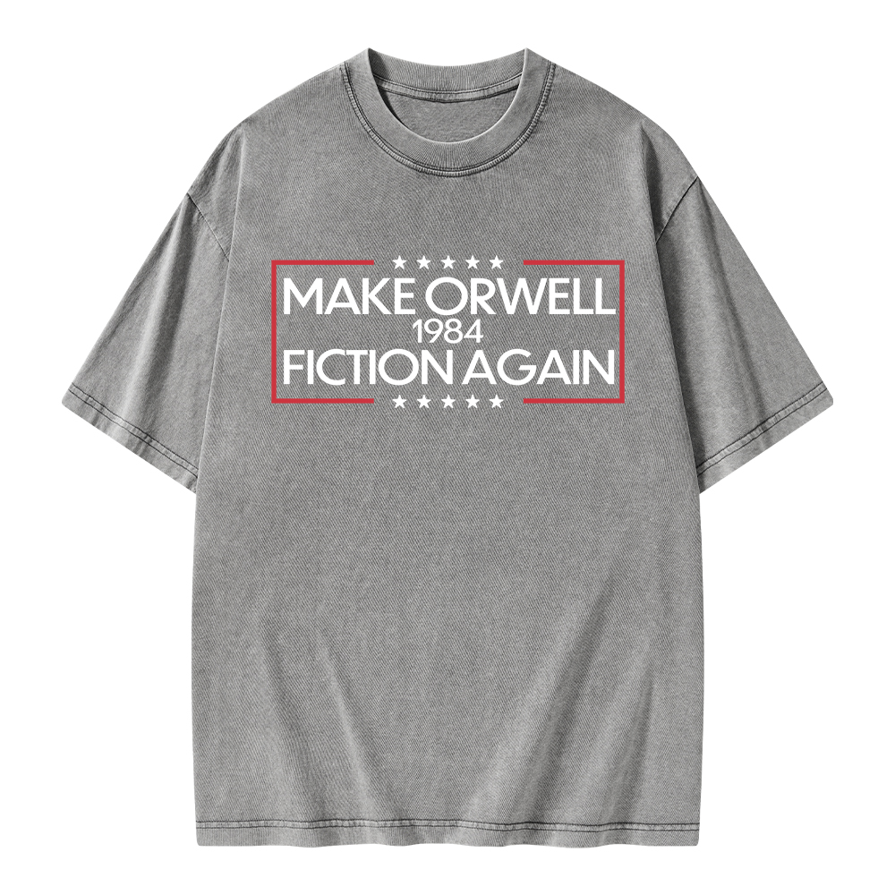 Pagewings Make Orwell Fiction Again Unisex Washed T-shirt