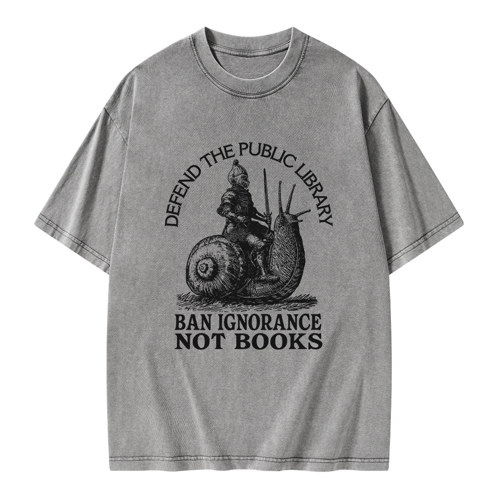 Pagewings Ban Ignorance Not Books Unisex Washed T-shirt