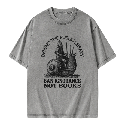 Pagewings Ban Ignorance Not Books Unisex Washed T-shirt