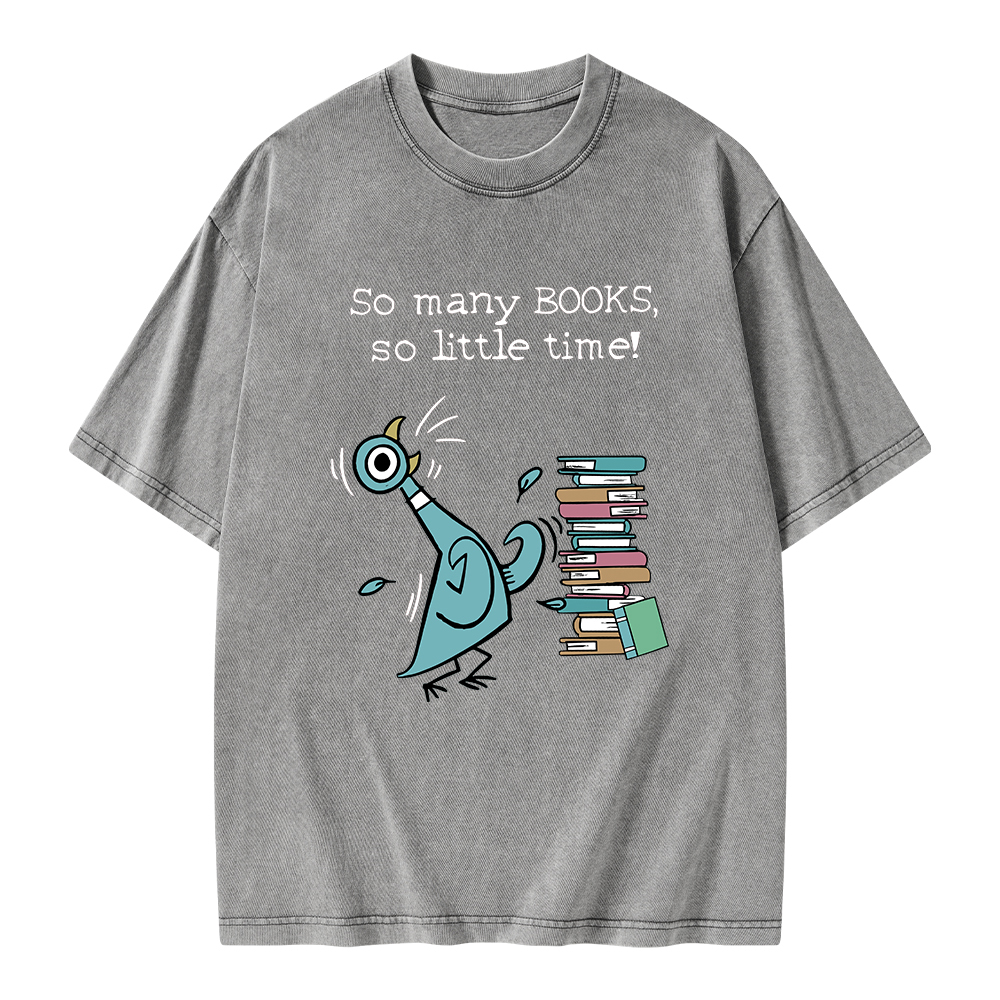 Pagewings So Many Books So Little Time Unisex Washed T-shirt