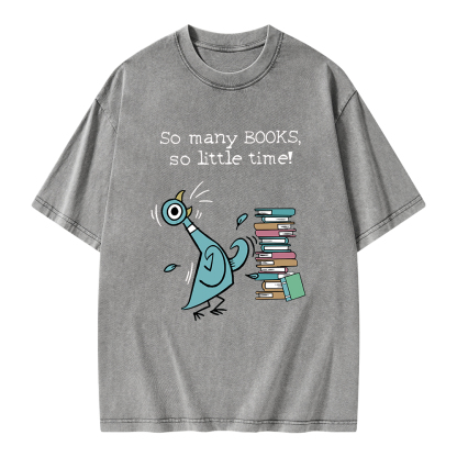 Pagewings So Many Books So Little Time Unisex Washed T-shirt