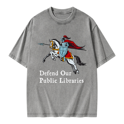 Pagewings Defend Our Public Libraries Unisex Washed T-shirt