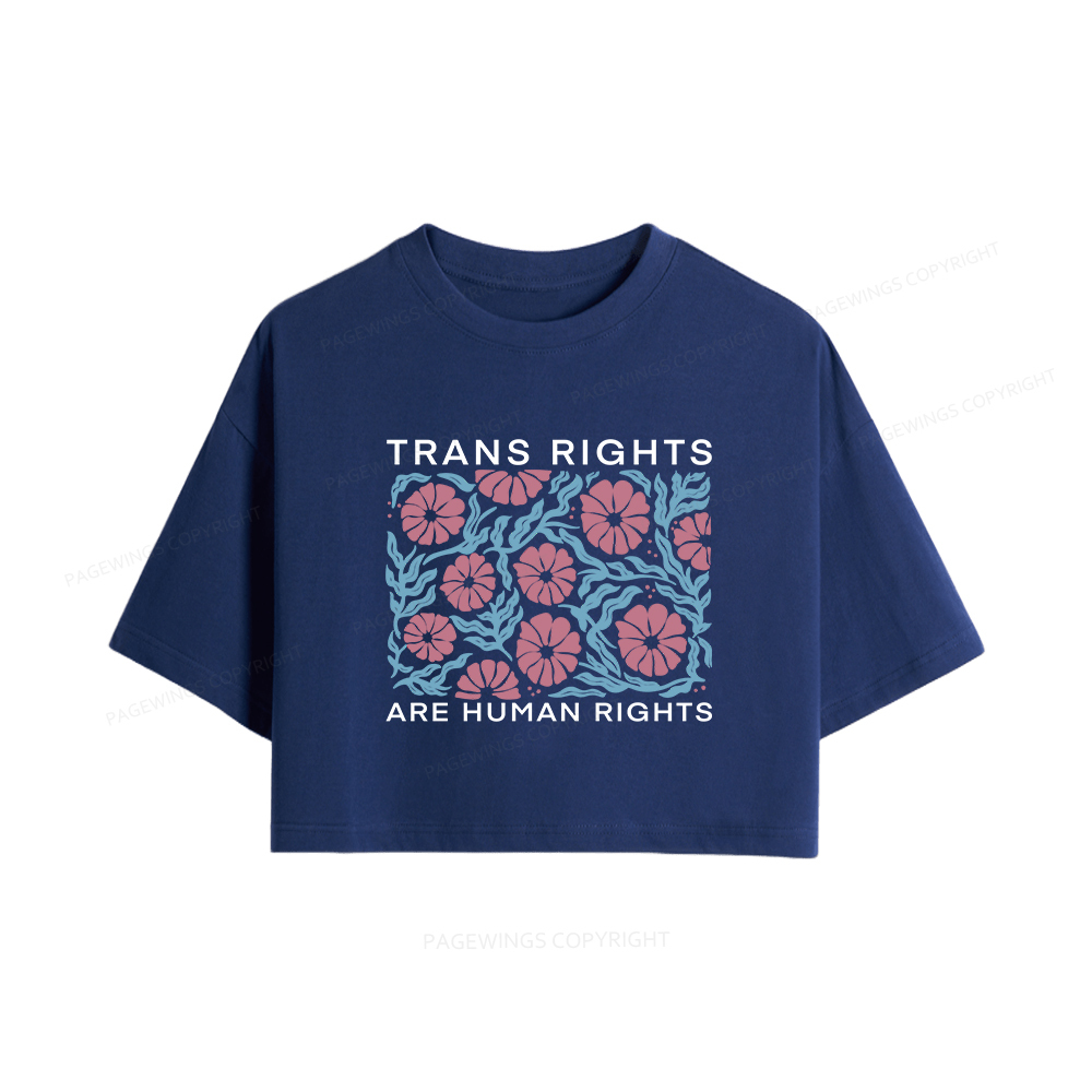 Pagewings Trans Rights Are Human Rights Women Crop Tops