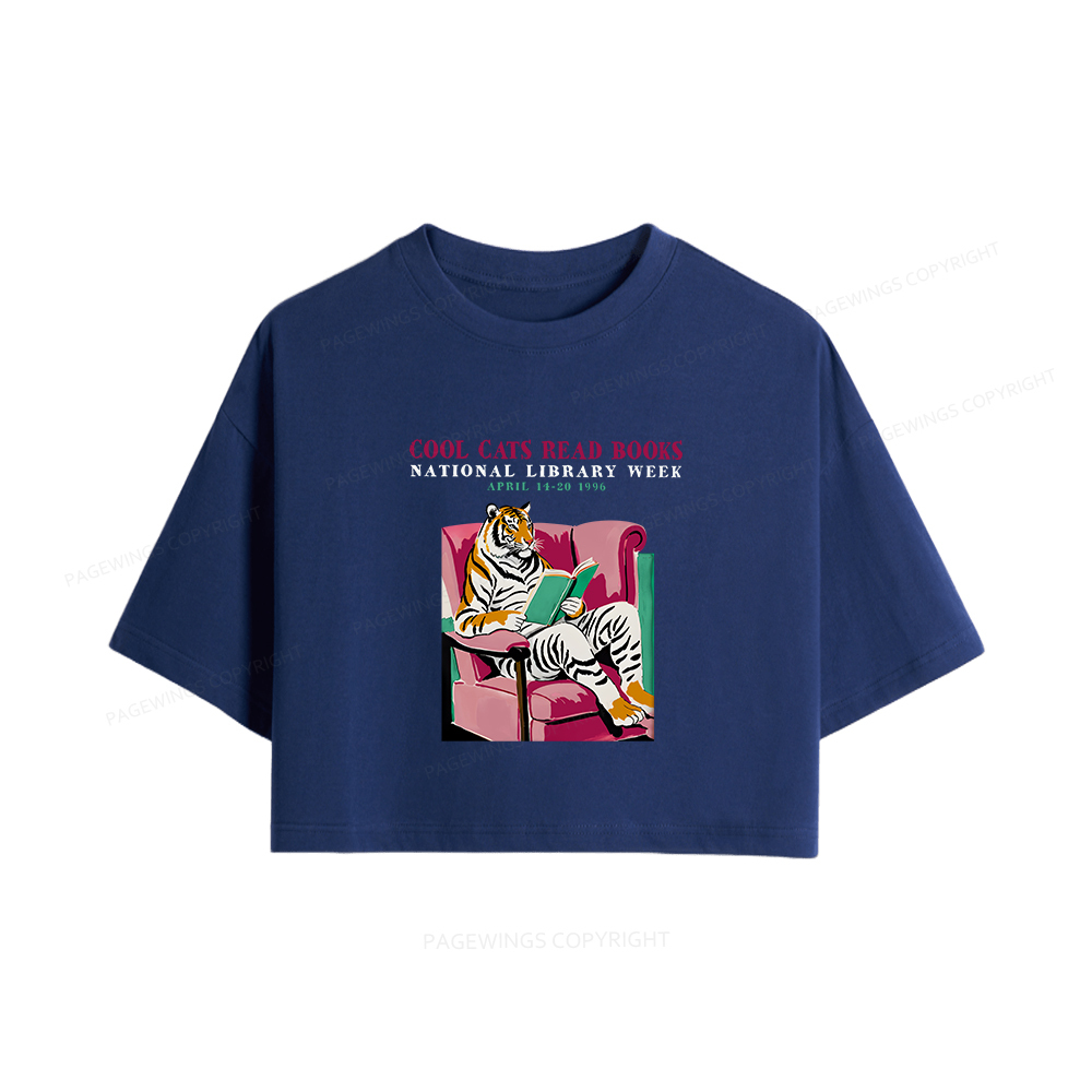 Pagewings Library Week Poster 1996 Women Crop Tops