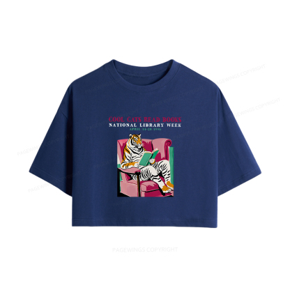 Pagewings Library Week Poster 1996 Women Crop Tops