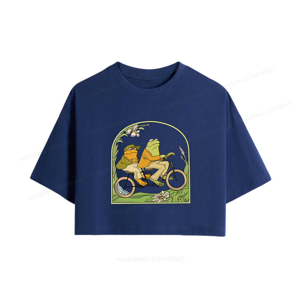 Pagewings Frog And Toad Book Vintage Women Crop Tops