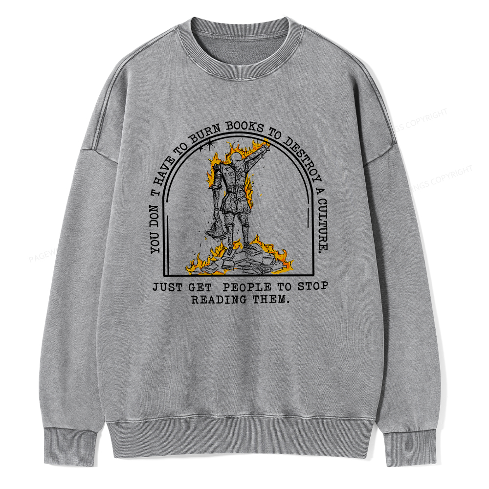 Pagewings Book Lovers Shirts, Literary Gift Unisex Washed Sweatshirt