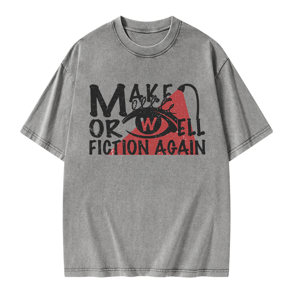 Pagewings Make Orwell Fiction Again Unisex Washed T-shirt