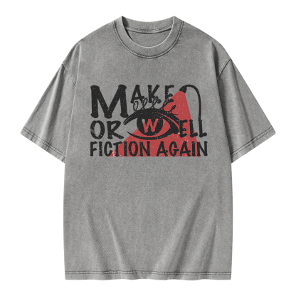 Pagewings Make Orwell Fiction Again Unisex Washed T-shirt