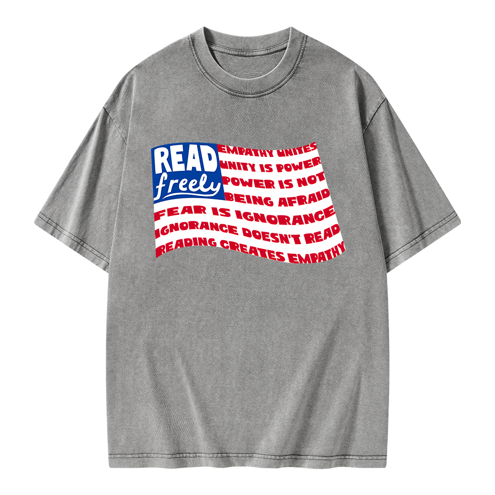 Pagewings Read Freely Empathy Unites Unisex Washed T-shirt