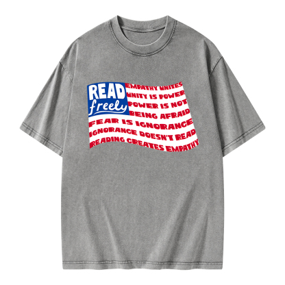 Pagewings Read Freely Empathy Unites Unisex Washed T-shirt