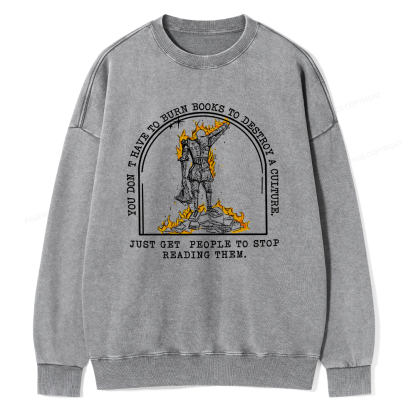 Pagewings Book Lovers Shirts, Literary Gift Unisex Washed Sweatshirt