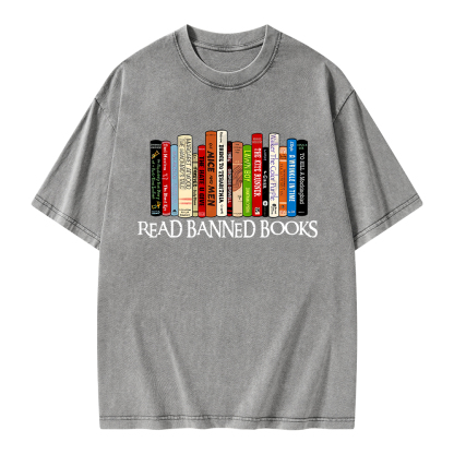 Pagewings Read Banned Books Unisex Washed T-shirt