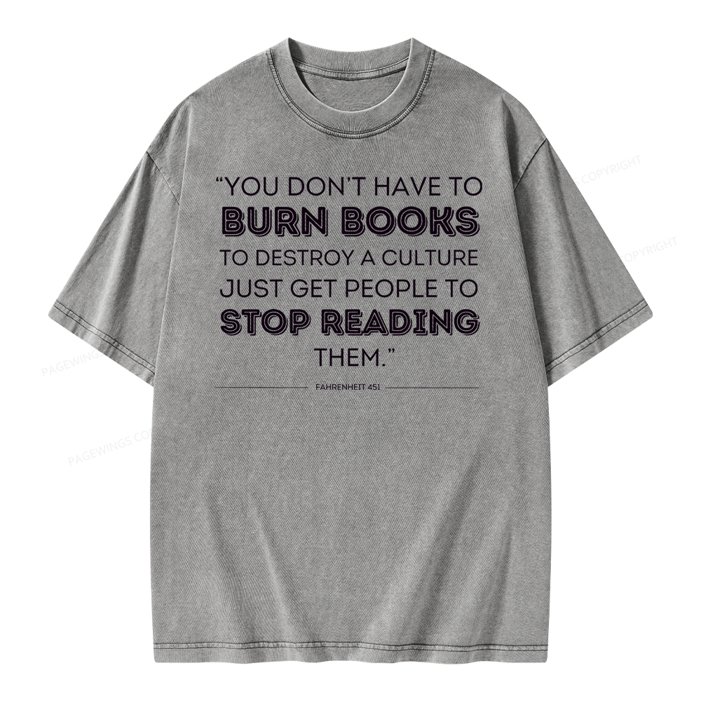 Pagewings Dystopian Book Shirt Classic Literature Gift Unisex Washed T-shirt