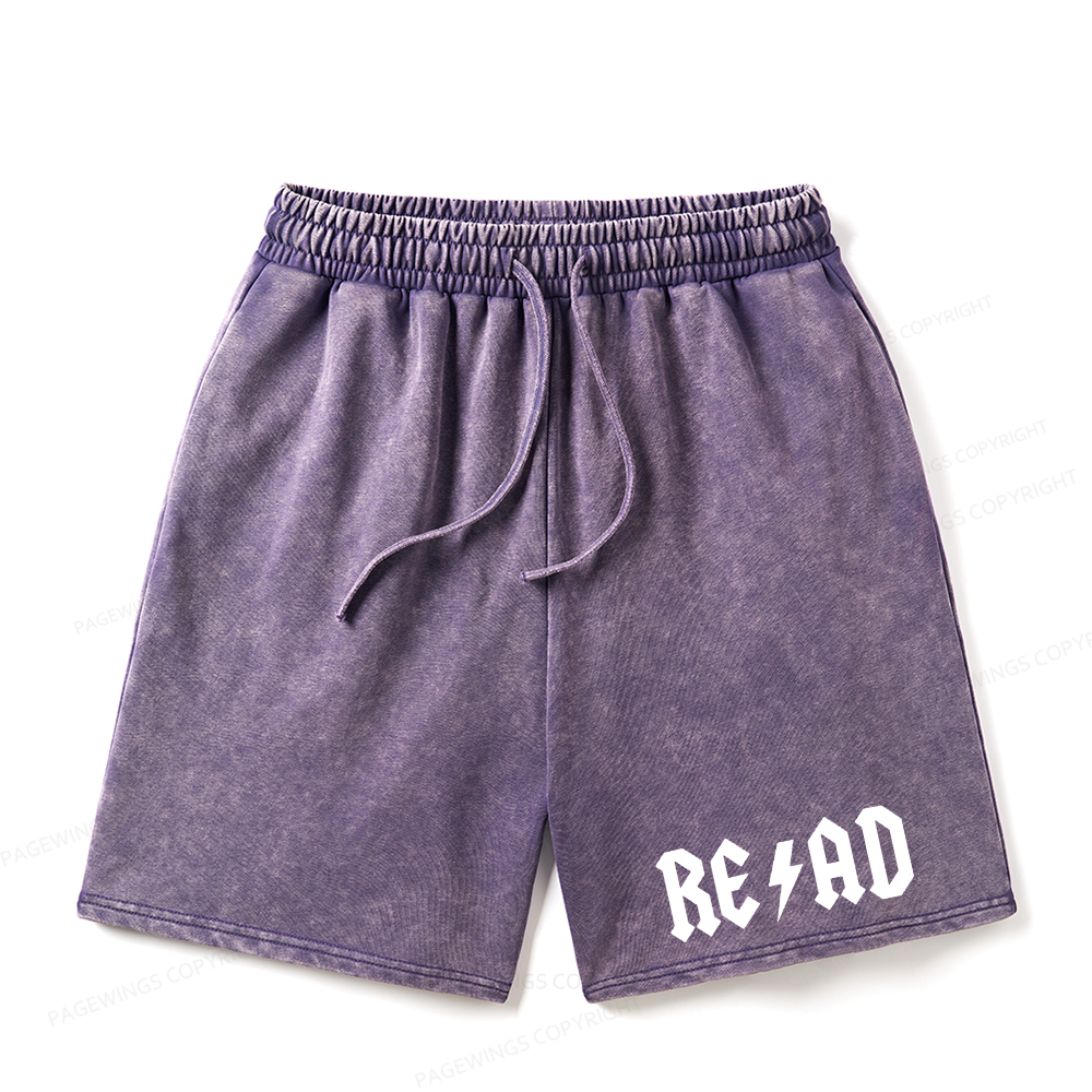 Pagewings Read Back In The Library Unisex Washed Shorts