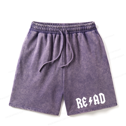 Pagewings Read Back In The Library Unisex Washed Shorts