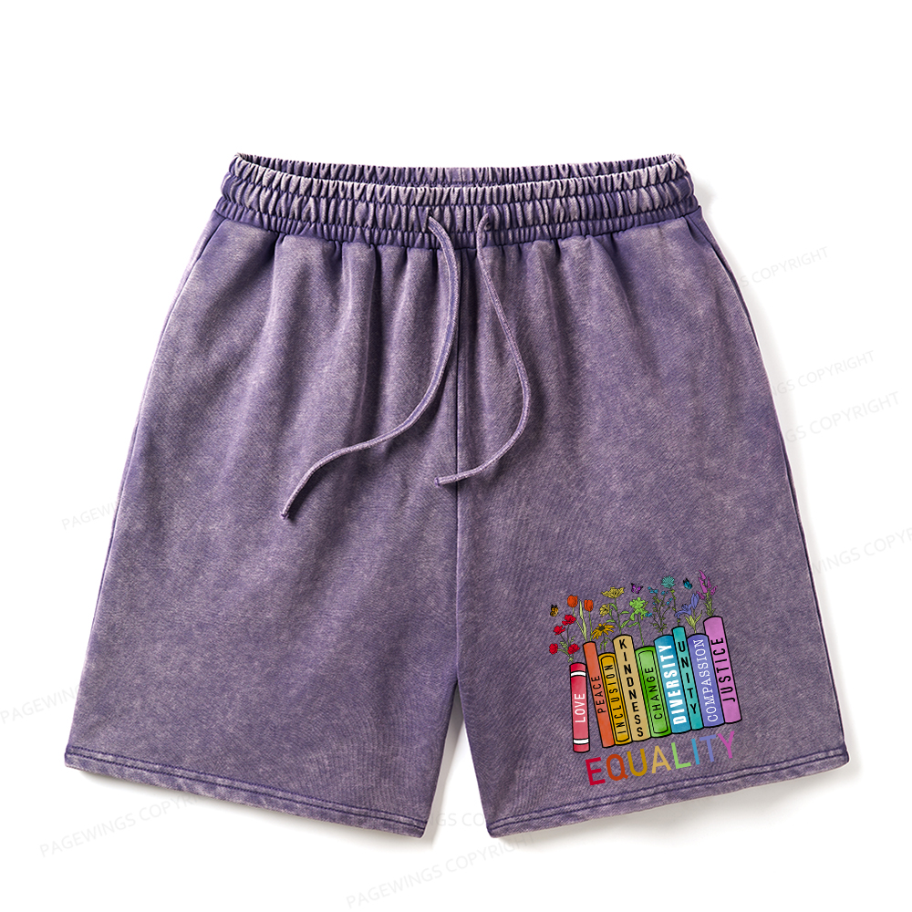 Pagewings Equal Rights Unisex Washed Shorts