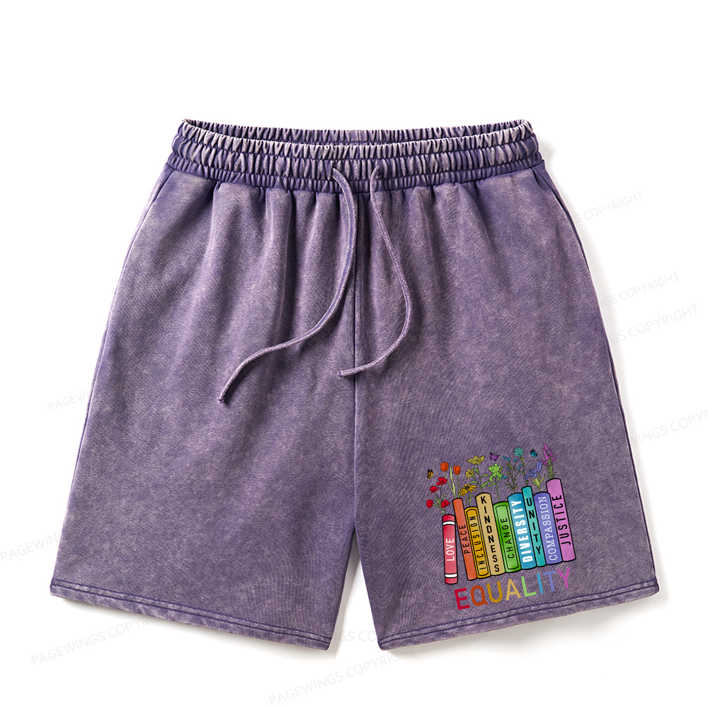 Pagewings Equal Rights Unisex Washed Shorts
