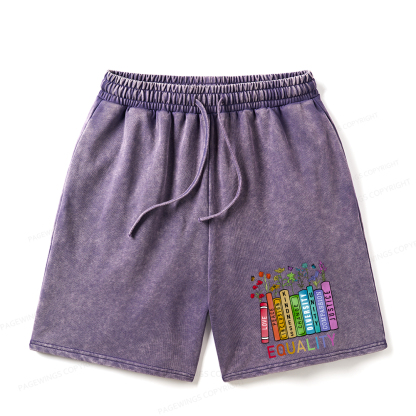 Pagewings Equal Rights Unisex Washed Shorts