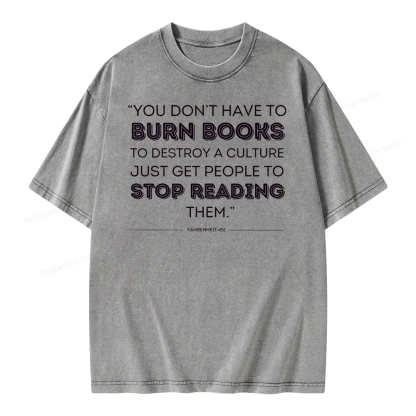 Pagewings Dystopian Book Shirt Classic Literature Gift Unisex Washed T-shirt
