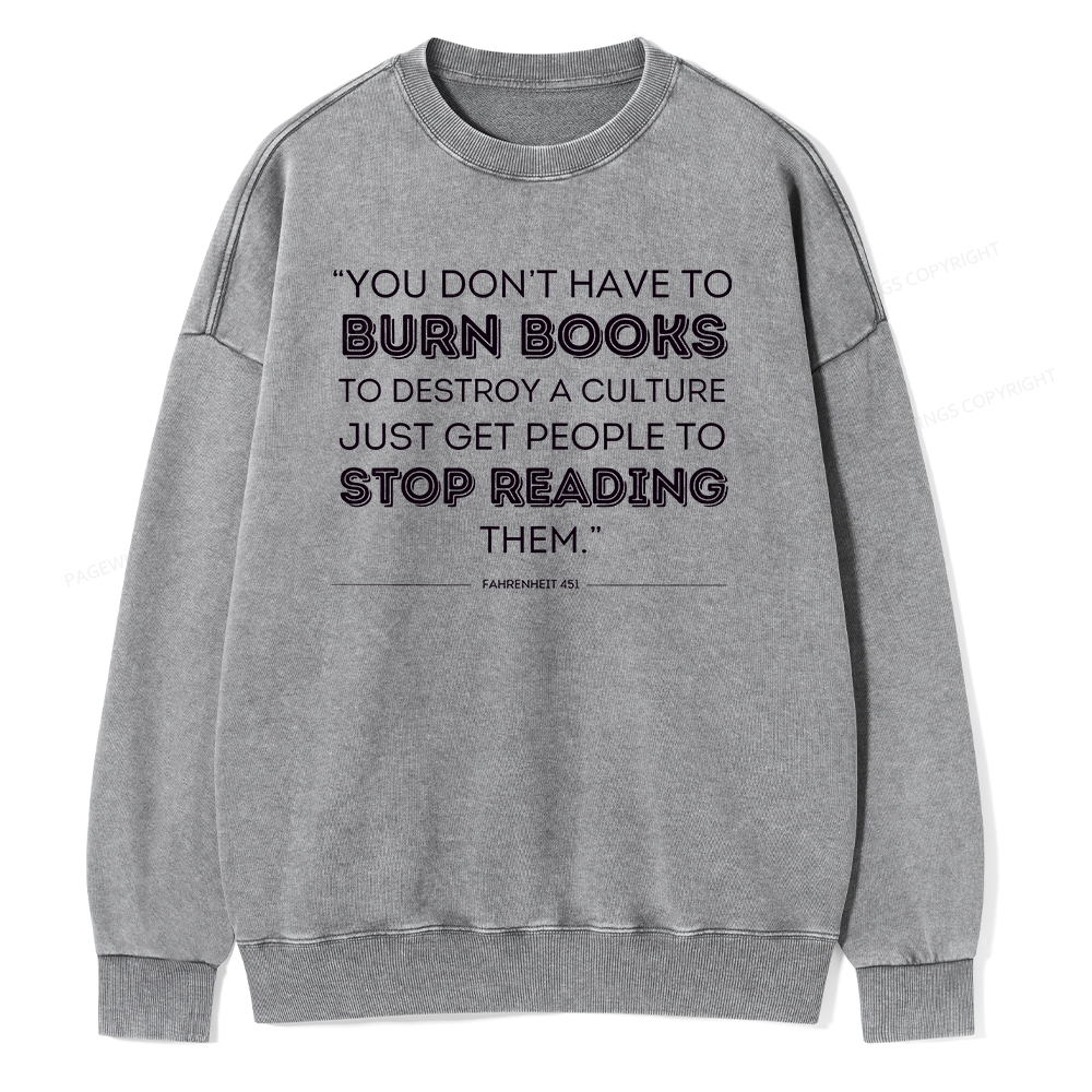 Pagewings Dystopian Book Shirt Classic Literature Gift Unisex Washed Sweatshirt