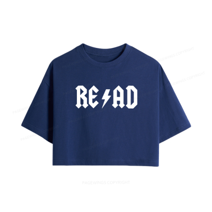 Pagewings Read Back In The Library Women Crop Tops