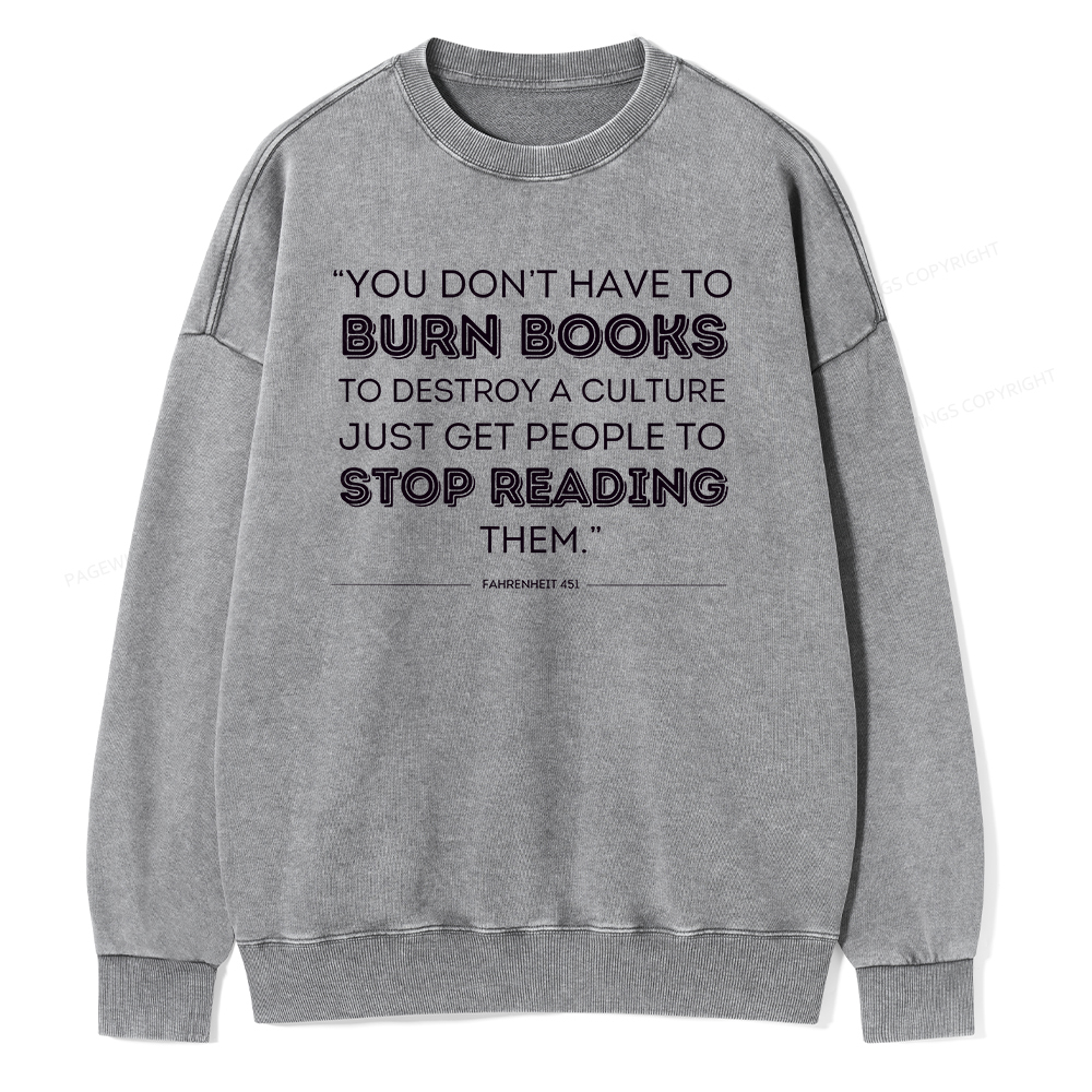 Pagewings Dystopian Book Shirt Classic Literature Gift Unisex Washed Sweatshirt