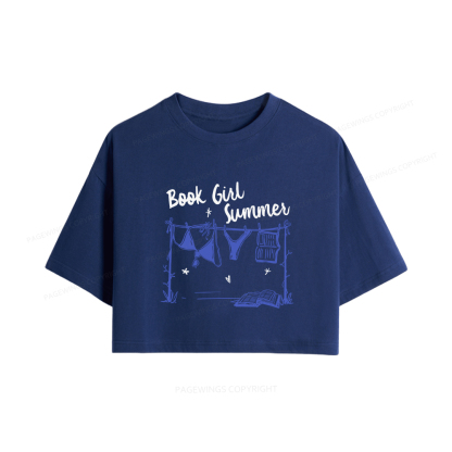 Pagewings Book Girl Summer Bookish Women Crop Tops