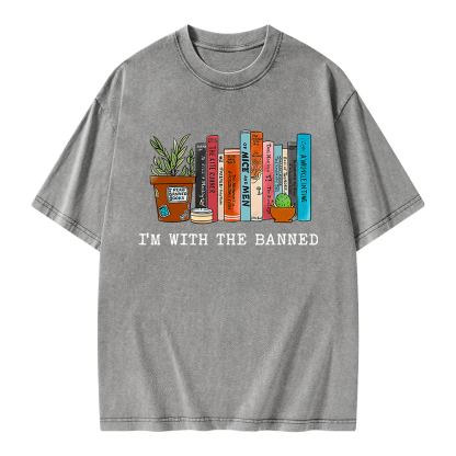 Pagewings I'm With The Banned Reading Book Unisex Washed T-shirt