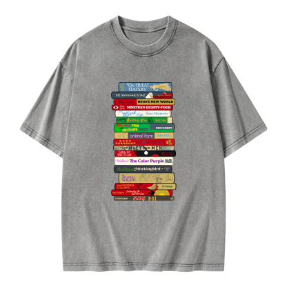 Pagewings Classic Banned Books Unisex Washed T-shirt