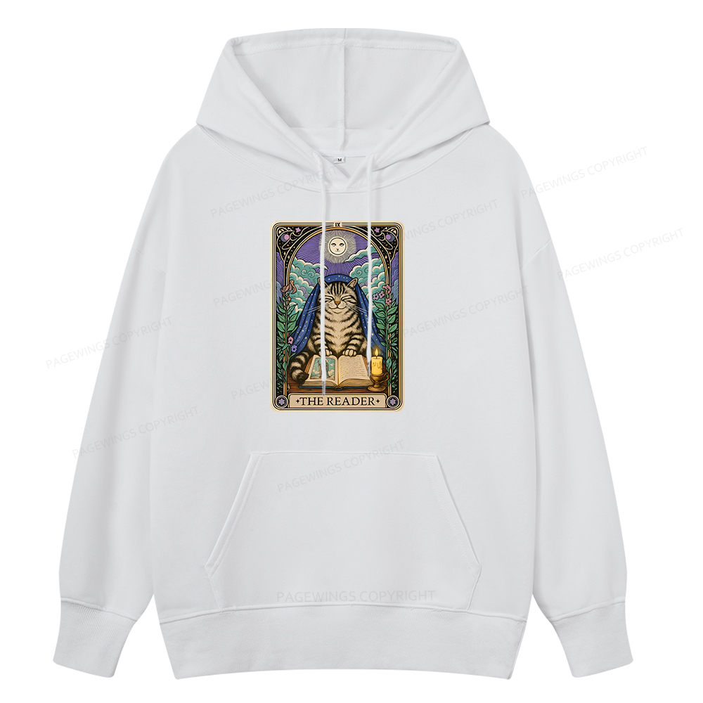 Pagewings The Reader Cat Tarot Cards Unisex Classic Hoodie
