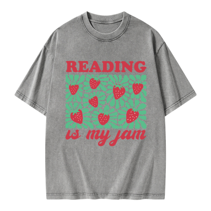 Pagewings Reading Is My Jam Unisex Washed T-shirt