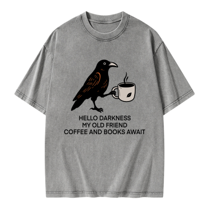 Pagewings Coffee And Books Await Unisex Washed T-shirt