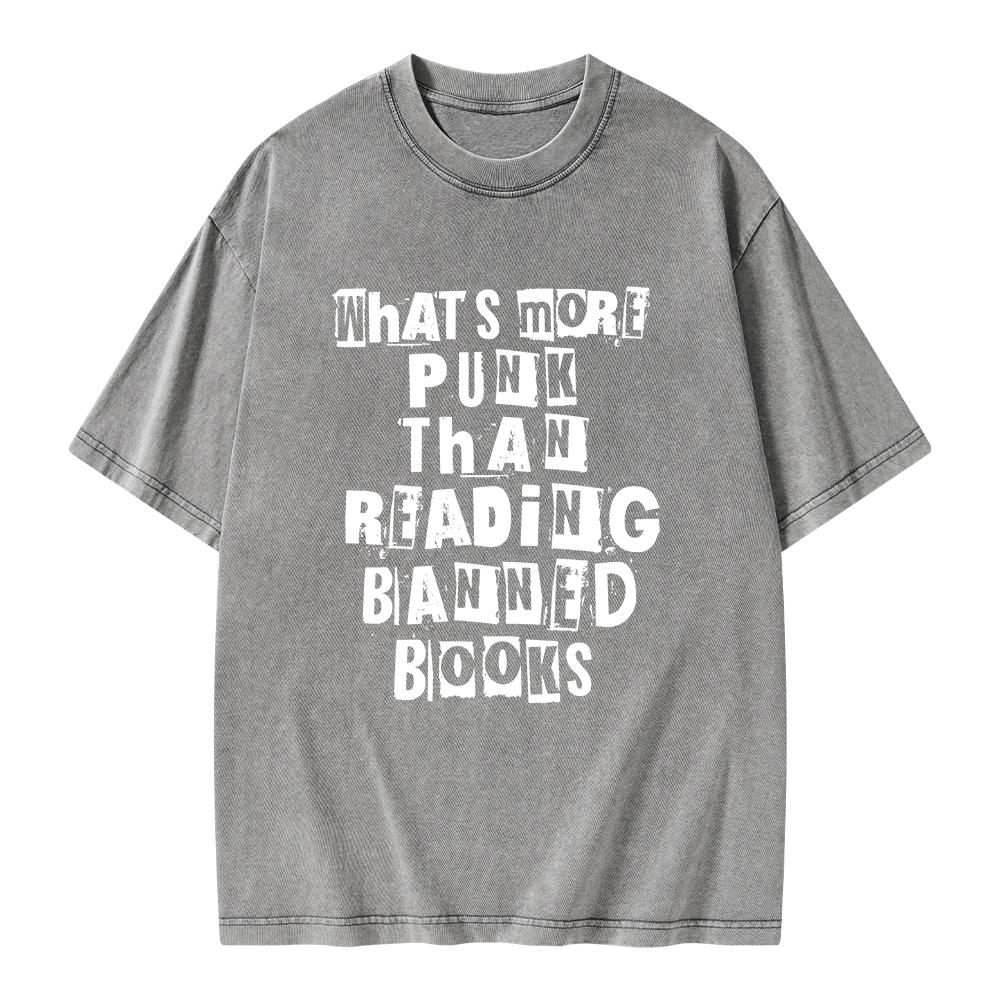 Pagewings What’s More Punk Than Reading Banned Books Unisex Washed T-shirt