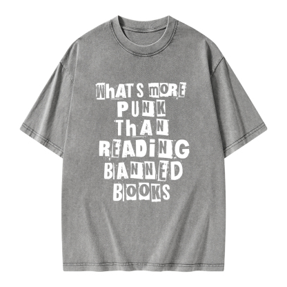 Pagewings What’s More Punk Than Reading Banned Books Unisex Washed T-shirt