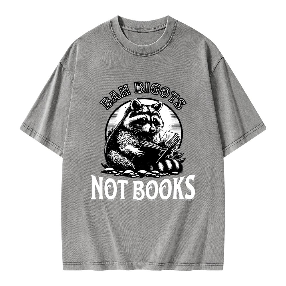 Pagewings Ban Bigots Not Books Unisex Washed T-shirt