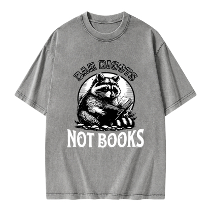 Pagewings Ban Bigots Not Books Unisex Washed T-shirt