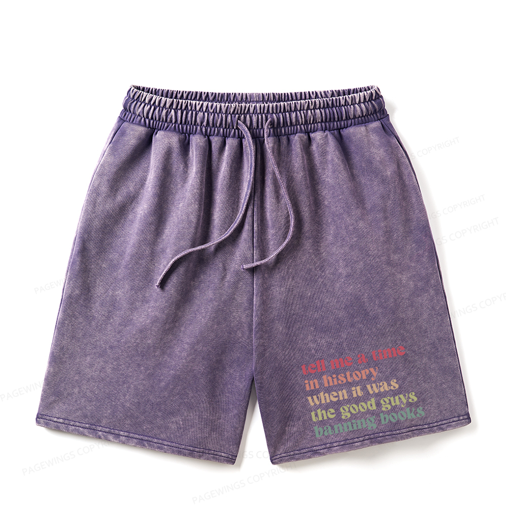 Pagewings Tell Me a Time in History Unisex Washed Shorts