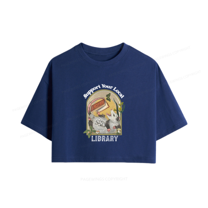 Pagewings Library Readers Make Leaders Jersey Women Crop Tops