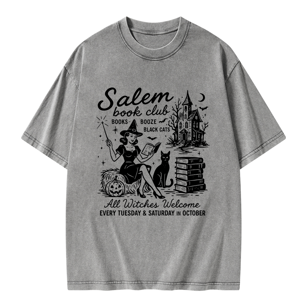 Pagewings Salem Book Club Unisex Washed T-shirt