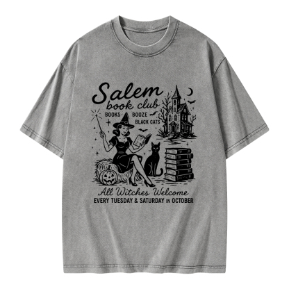 Pagewings Salem Book Club Unisex Washed T-shirt