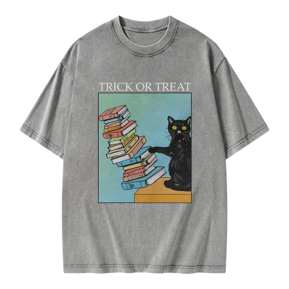 Pagewings Trick or Treat Unisex Washed T-shirt