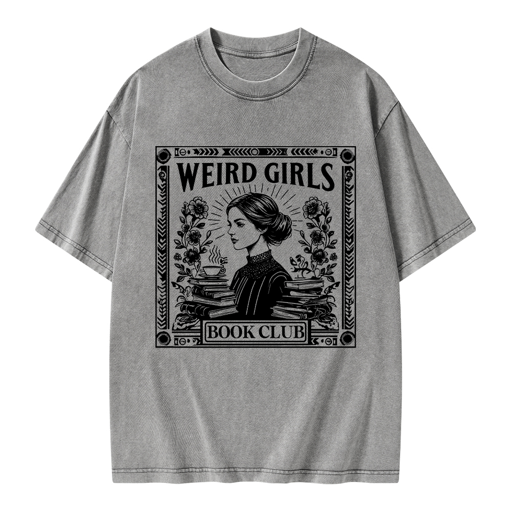 Pagewings Weird Girls Book Club Unisex Washed T-shirt